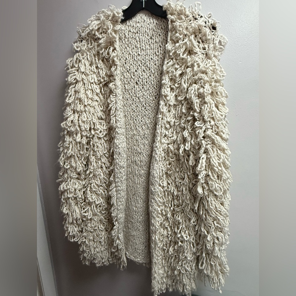 EUC Funky Super Cool Vintage Shag Oversized Boho Cream Women's Jacket XL-XXL